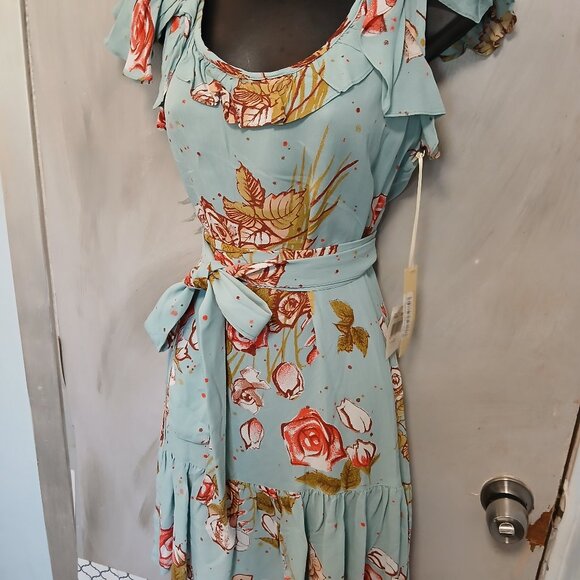 Uncle Frank Aqua Rose Dress - Picture 6 of 14